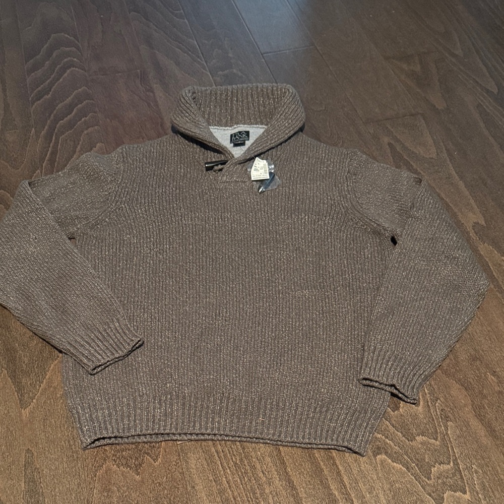 NWT Jos. A. Bank Brown T Shawl Collar Executive Collection Sweater- Size M